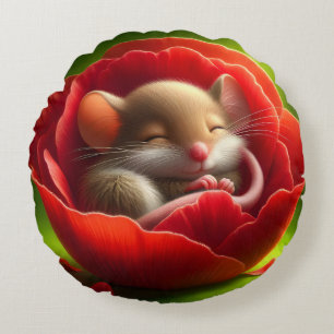 Zeer Schattigee Baby-muis Rond Kussen