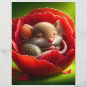 Zeer Schattigee Baby Muis Slapen Flyer