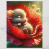 Zeer Schattigee Baby Muis Slapen Flyer (Achterkant)