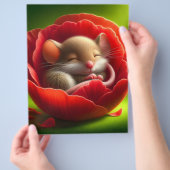 Zeer Schattigee Baby Muis Slapen Flyer (Hand)