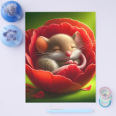 Zeer Schattigee Baby Muis Slapen Flyer (Enkel)