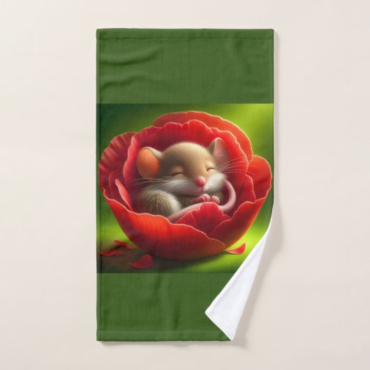 Zeer Schattigee Baby Muis Slapen Handdoek (Handdoek)