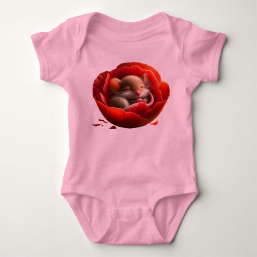 Zeer Schattigee Baby Muis Slapen Romper (Voorkant)