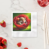 Zeer Schattigee Baby Muis Slapen Servet (Insitu)