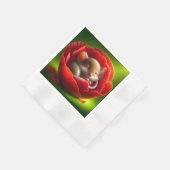 Zeer Schattigee Baby Muis Slapen Servet (Hoek)