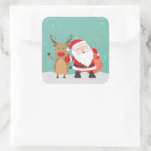 Zeer Schattigee Sinterklaas en Rendier Sticker Sea (Tas)
