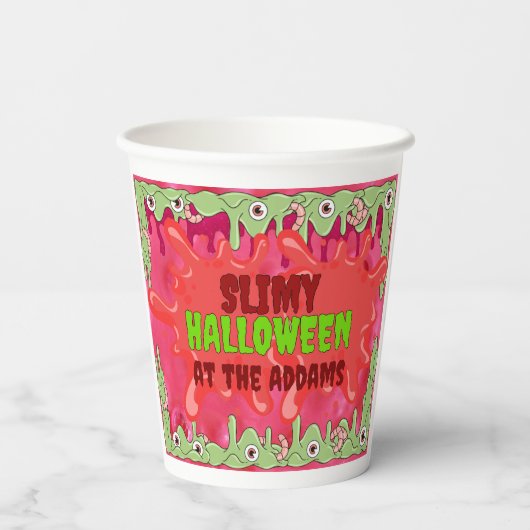 Zeer slijmerige Halloween Paper cup Papieren Bekers (Achterkant)