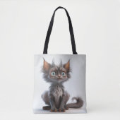 ZEER SNELLE GRAY LYKOI CAT TOTE BAG (Voorkant)