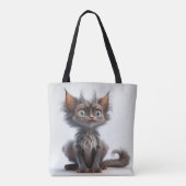 ZEER SNELLE GRAY LYKOI CAT TOTE BAG (Achterkant)