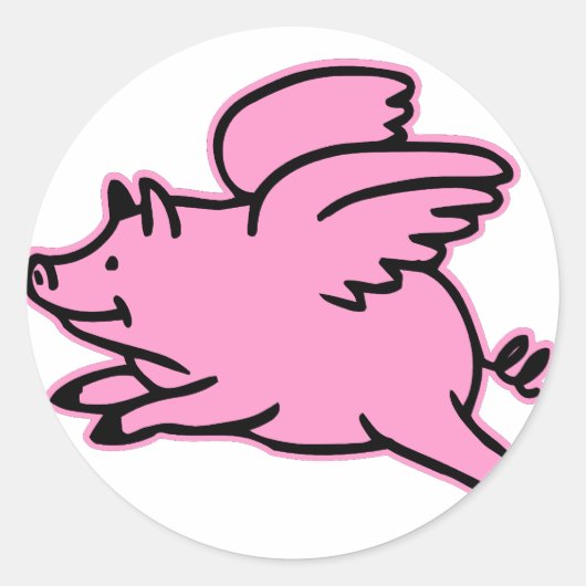 Zeer snelle vliegroze roze rok ronde sticker (Voorkant)