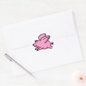 Zeer snelle vliegroze roze rok ronde sticker (Envelop)