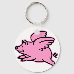 Zeer snelle vliegroze roze rok sleutelhanger