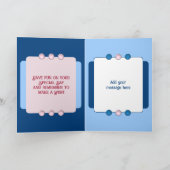 Zeer speciale dochter voegt foto blauw toe kaart (Binnen)