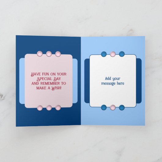 Zeer speciale dochter voegt foto blauw toe kaart (Binnen)