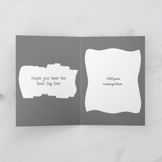 Zeer speciale fotografie grijze verjaardag kaart (Binnen)