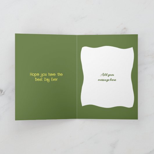 Zeer speciale geelgroene grootjarige verjaardag kaart (Binnen)