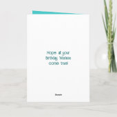 Zeer speciale gefeliciteerde verjaardagscourquoise kaart (Achterkant)