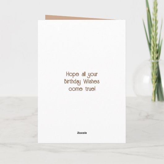 Zeer speciale grootse gelukkige verjaardag bruin kaart (Achterkant)