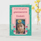 Zeer speciale kleindochter voegt foto groen toe kaart (Gele Bloem)