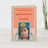 Zeer speciale kleindochter voegt foto-naam bruin t kaart (Voorkant)