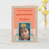 Zeer speciale kleindochter voegt foto-naam bruin t kaart (Gele Bloem)