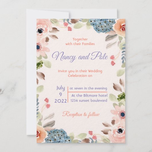 Zeer speciale kleurrijke uitnodiging (Voorkant)