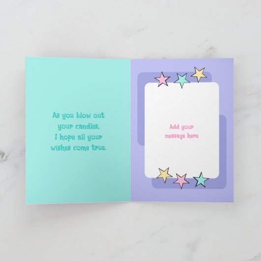 Zeer speciale nichtroze paarse fotoverjaardag kaart (Binnen)