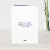 Zeer speciale zus voegt foto paars toe kaart (Achterkant)