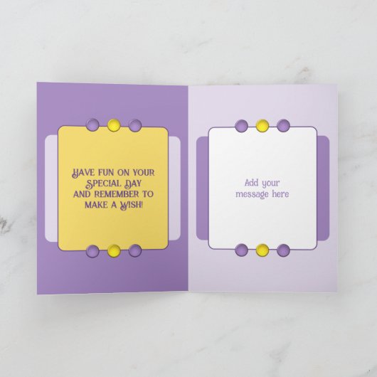 Zeer speciale zus voegt foto paars toe kaart (Binnen)