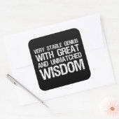 Zeer stabiele genie met geweldige en ongeëvenaarde vierkante sticker (Envelop)