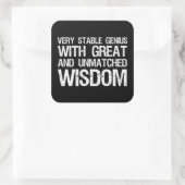 Zeer stabiele genie met geweldige en ongeëvenaarde vierkante sticker (Tas)