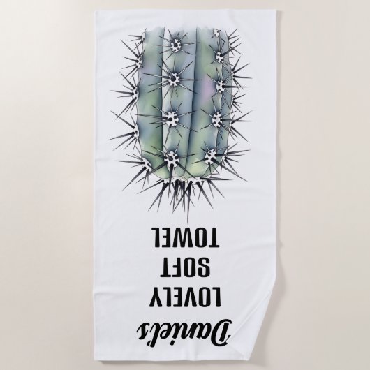 Zeer stekelige Cactus Beach Handdoek (Voorkant)