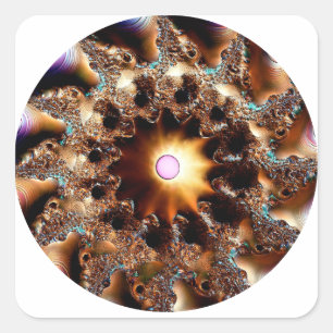 Zeer sterk gemanipuleerde Mandelbrot fractal Vierkante Sticker