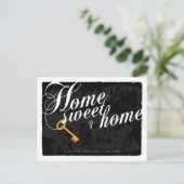 Zeer stijlvol, elegant zwart, nieuw adres, Briefka Aankondigingskaart (Staand voorkant)