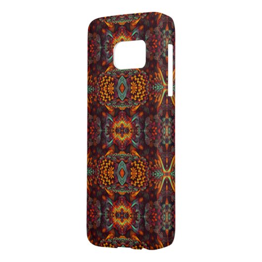 Zeer stijlvol oranje fractaal kunstontwerp Case-Mate samsung galaxy hoesje (Achterkant Links)