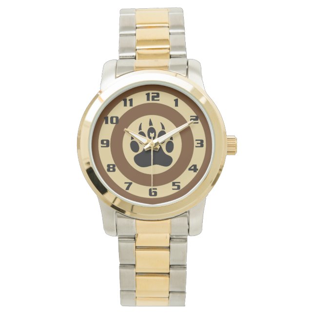 Zeer stijlvolle Beer Paw Horloge (Voorkant)