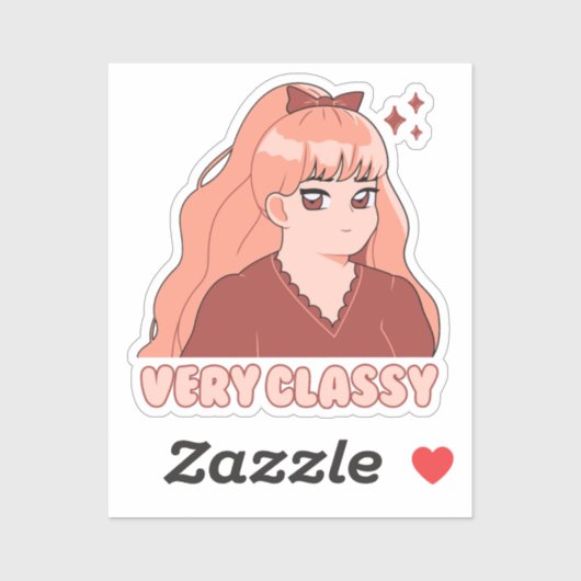 Zeer stijlvolle Schattigee anime meisje Sticker (Vel)