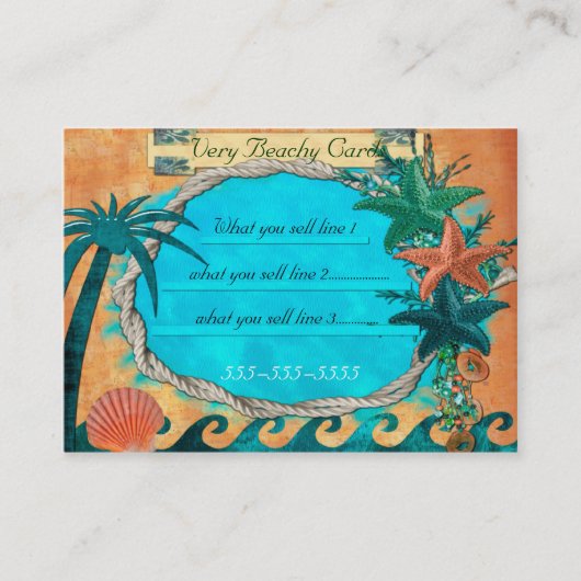 Zeer strand voor lokale boutique strand visitekaartje (Voorkant)