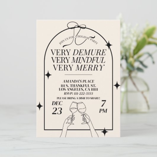 Zeer strenge Vrienden als kerstdiner Kaart (Staand voorkant)