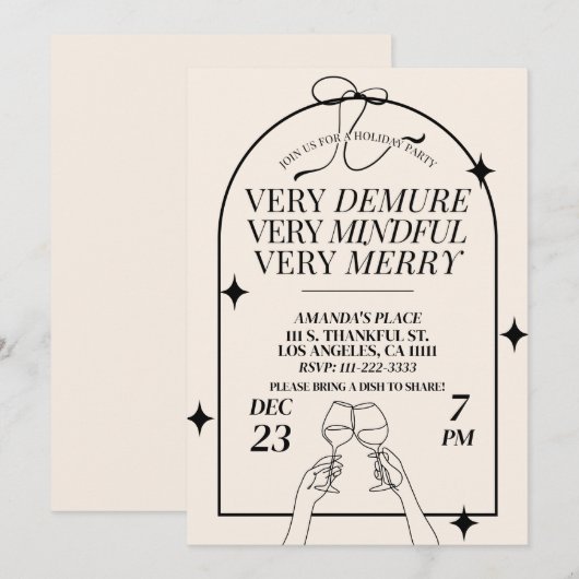 Zeer strenge Vrienden als kerstdiner Kaart (Voorkant / Achterkant)