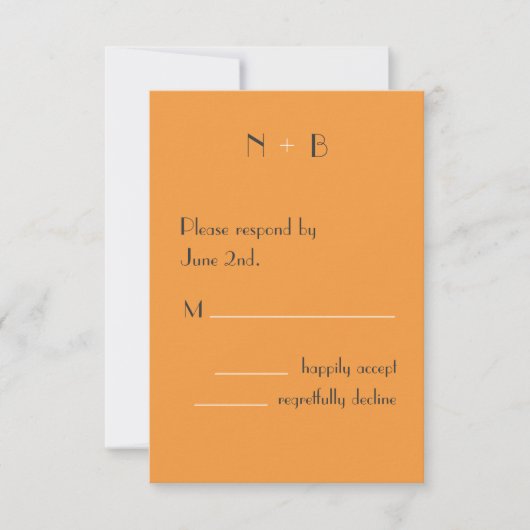 Zeer Tangerine RSVP Kaartje (Voorkant)