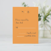 Zeer Tangerine RSVP Kaartje (Staand voorkant)