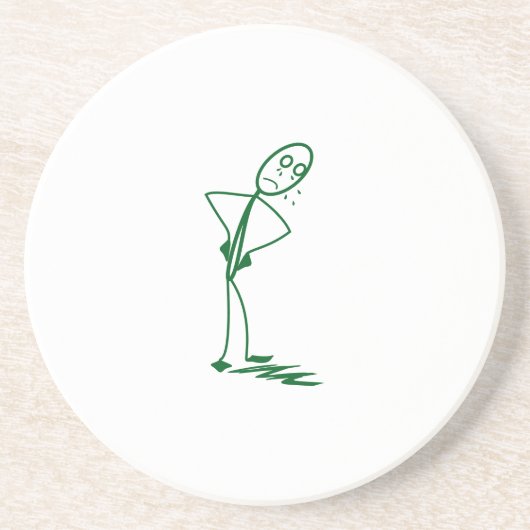 Zeer trieste stick Man Onderzetters (Voorkant)