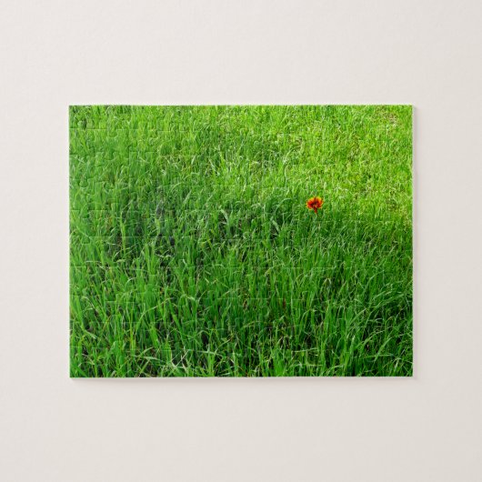 Zeer uitdagende groene gras legpuzzel (Horizontaal)