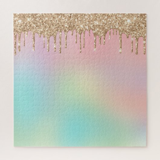 Zeer Uitdagende Regenboog Gradiënt Roze Glitters Legpuzzel (Verticaal)
