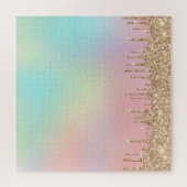 Zeer uitdagende regenbooggradiënt roze glitter legpuzzel (Horizontaal)