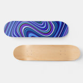 Zeer uniek patroon van blauw-waardebloerlijnpatroo persoonlijk skateboard (Horizontaal)