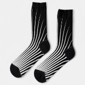 Zeer uniek wit en zwart streep patroon sokken (Links)