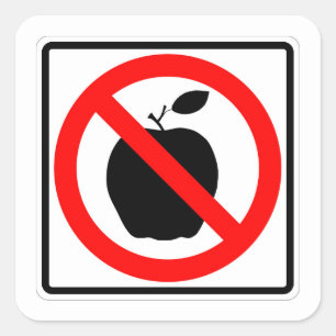 Zeer vaag GEEN APPELTeken, sticker