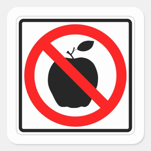 Zeer vaag GEEN APPELTeken, sticker (Voorkant)